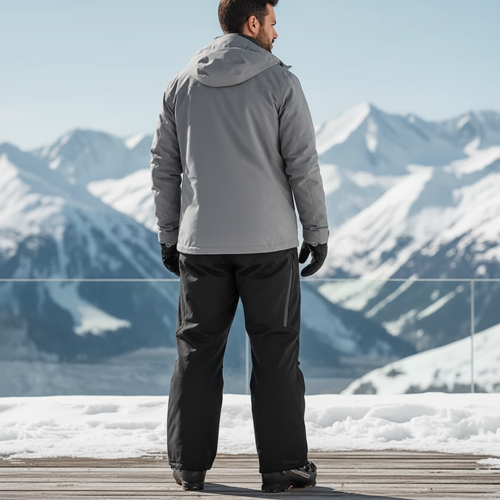 Pantalon De Ski Noir Imperméable Ample Homme Workwear - Polyester - vue 2