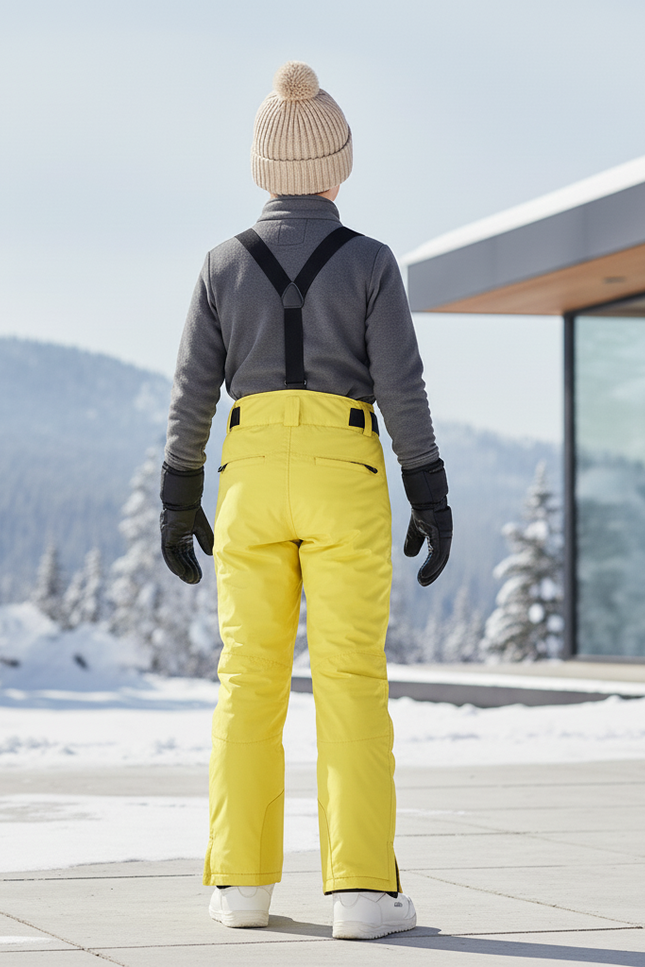 Pantalon De Ski Enfant Jaune Imperméable Salopette Hiver - Polyester - vue 2