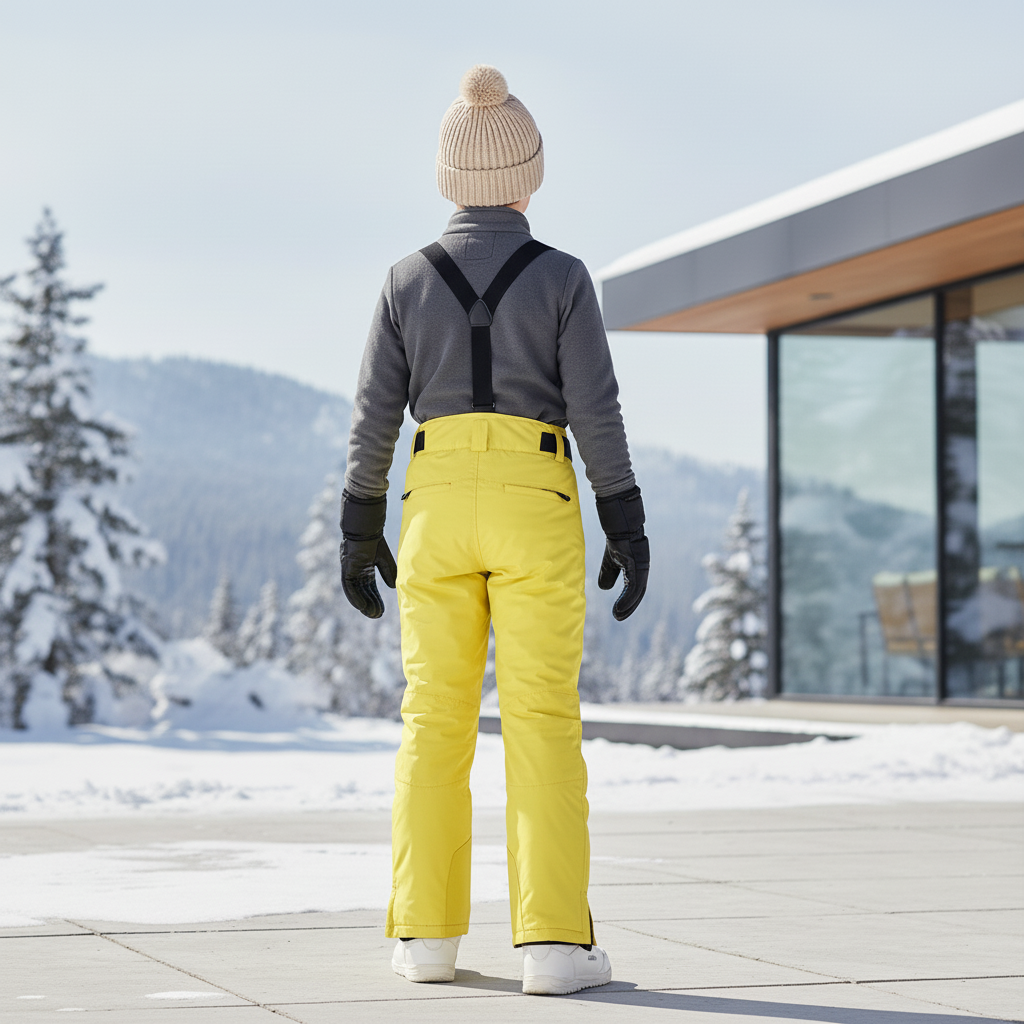 Pantalon De Ski Enfant Jaune Imperméable Salopette Hiver - Polyester - vue 2