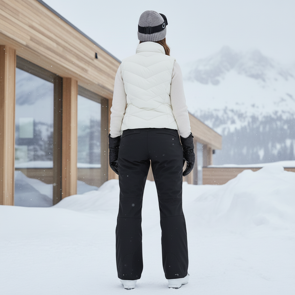 Pantalon De Ski Noir Imperméable Coupe Droite Adulte - Polyester - vue 2