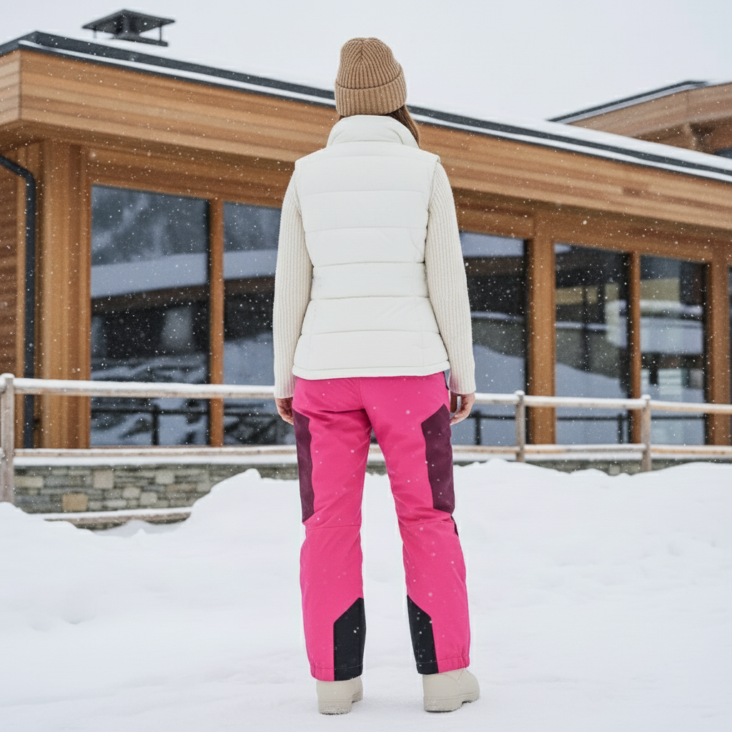 Pantalon De Ski Rose Bicolore Imperméable Chaud Femme - Polyester - vue 2