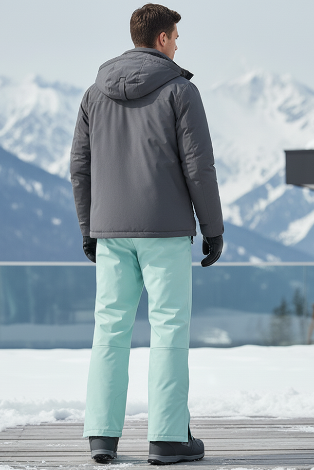 Pantalon De Ski Vert D'Eau Imperméable Ample Unisexe Hiver - Polyester - vue 2