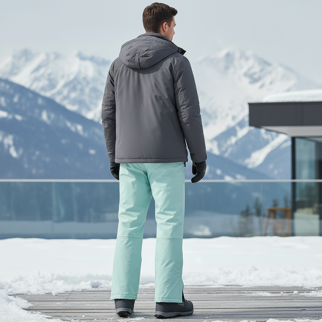 Pantalon De Ski Vert D'Eau Imperméable Ample Unisexe Hiver - Polyester - vue 2