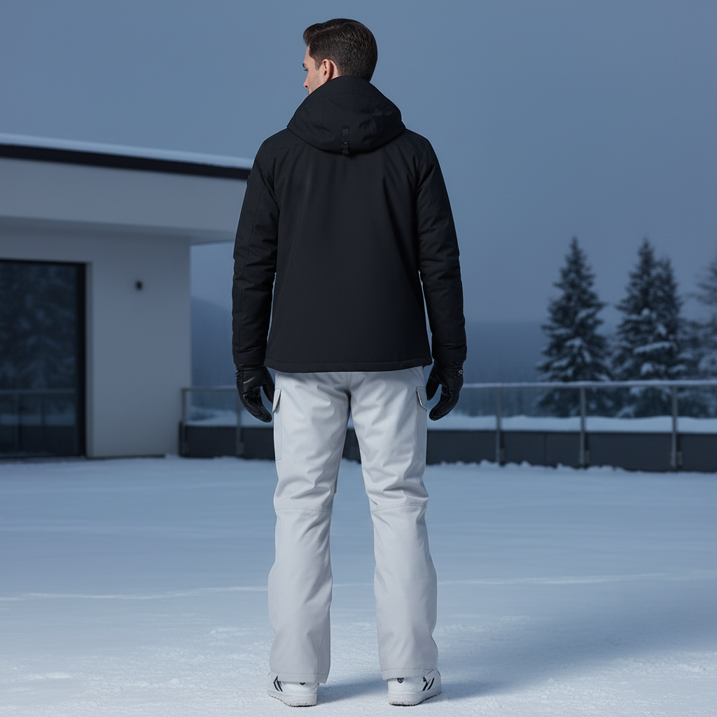 Pantalon De Ski Gris Clair Imperméable Chaud Homme - Polyester - vue 2
