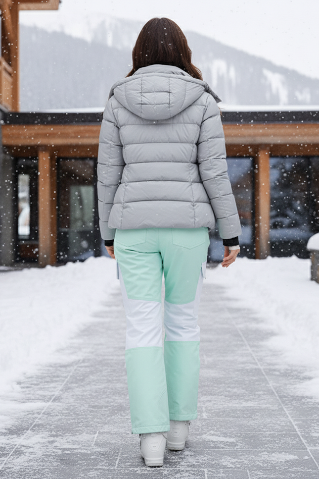 Pantalon De Ski Femme Vert Menthe Imperméable Coupe Droite - Polyester - vue 2