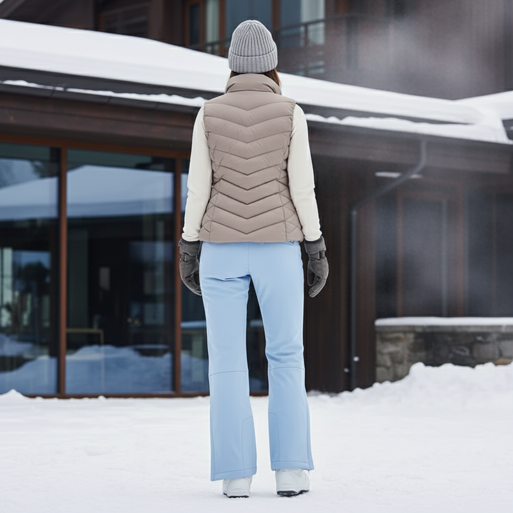Pantalon De Ski Bleu Clair Ajusté Imperméable Femme - Polyester - vue 2