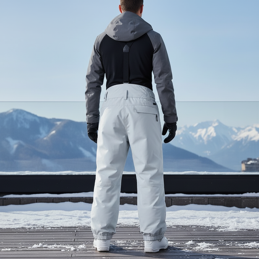 Pantalon De Ski Ample Gris Imperméable Cargo Homme - Polyester - vue 2