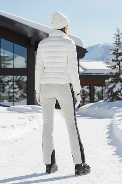 Pantalon De Ski Blanc Slim Ajusté Femme Hiver - Beige Polyester - vue 2