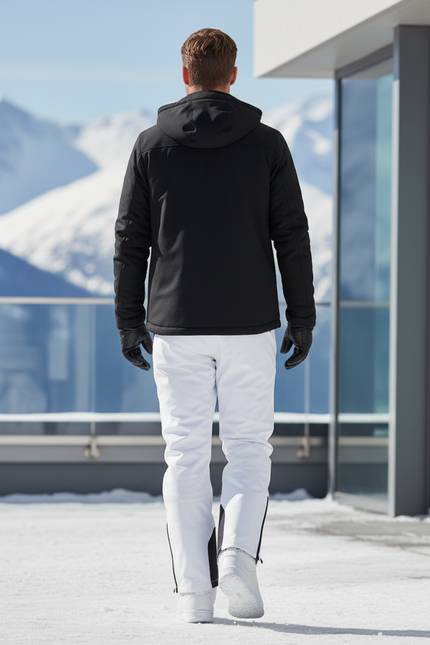 Pantalon De Ski Blanc Homme Imperméable Coupe Droite - Polyester - vue 2