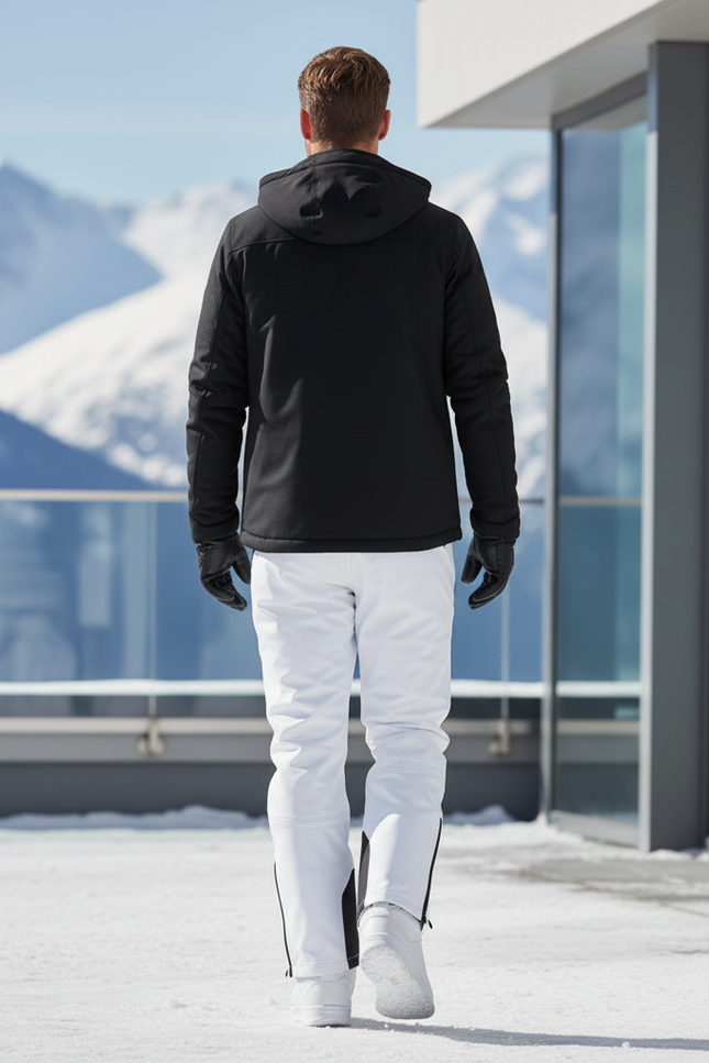 Pantalon De Ski Blanc Homme Imperméable Coupe Droite - Polyester - vue 2