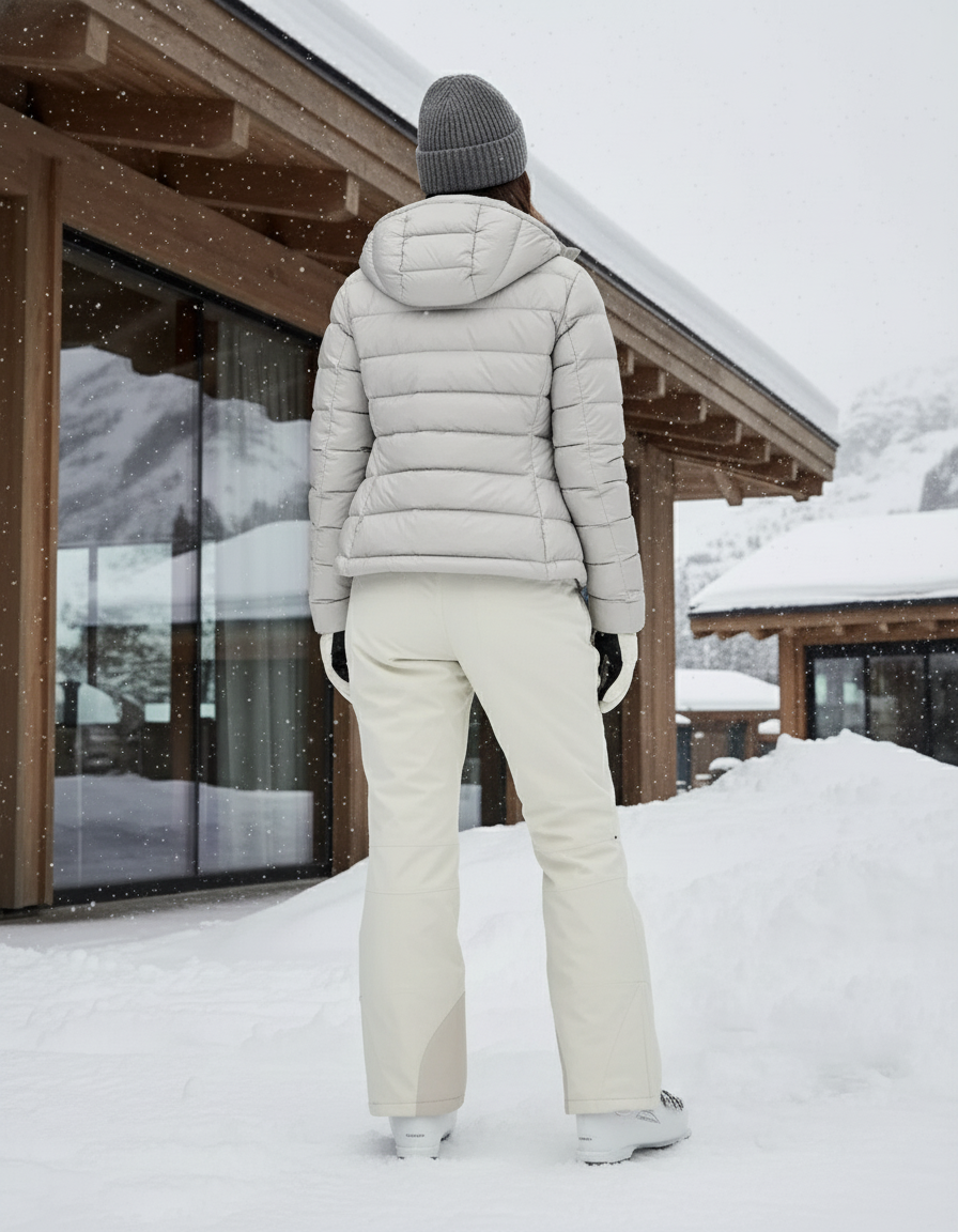 Pantalon De Ski Crème Imperméable Droit Unisexe Chaud - Beige Polyester - vue 2