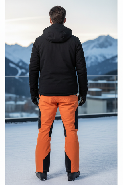 Pantalon De Ski Noir Et Orange - Polyester - vue 2
