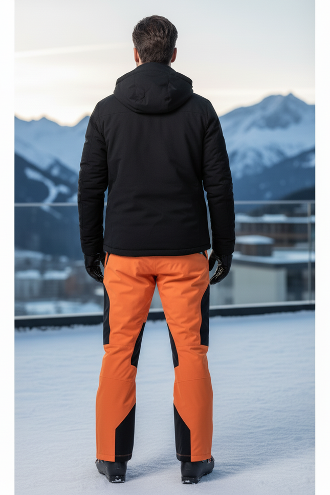 Pantalon De Ski Noir Et Orange - Polyester - vue 2