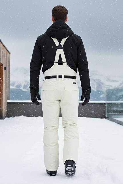 Pantalon De Ski Blanc Cassé Ample Impermémeable Ceinture - Polyester - vue 2