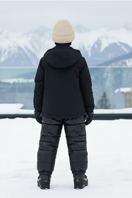 Pantalon De Ski Noir Matelassé Enfant Imperméable Hiver - Polyester - vue 2
