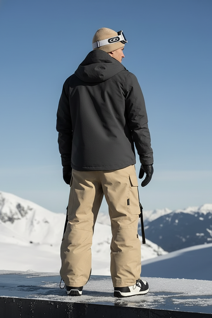 Pantalon De Ski Cargo Ample Beige Imperméable Homme Hiver - Polyester - vue 2