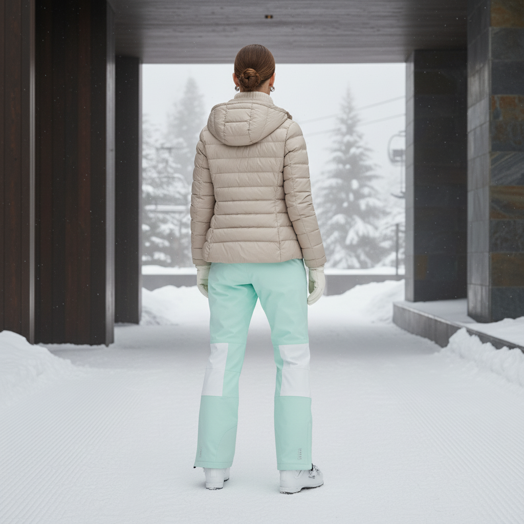Pantalon De Ski Vert Menthe Imperméable Bicolore Femme - Polyester - vue 2