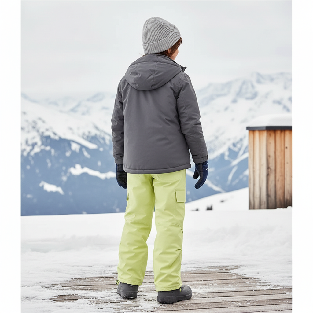 Pantalon De Ski Vert Citron Ample Cargo Imperméable Enfant - Polyester - vue 2