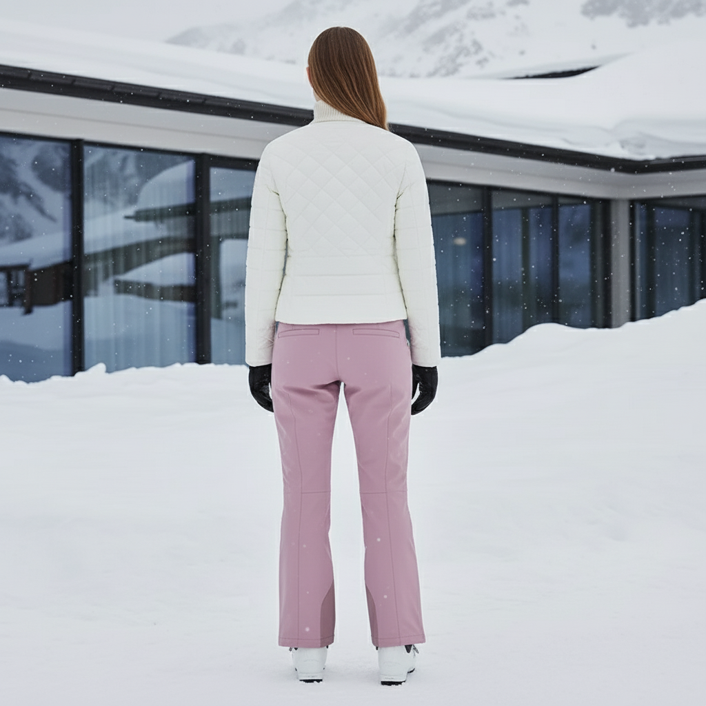 Pantalon De Ski Rose Poudré Droit Imperméable Femme Hiver - Polyester - vue 2