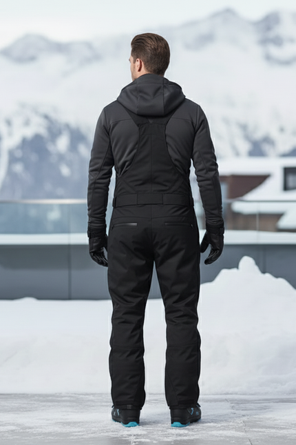 Pantalon De Ski Noir Salopette Imperméable Coupe Droite - Polyester - vue 2
