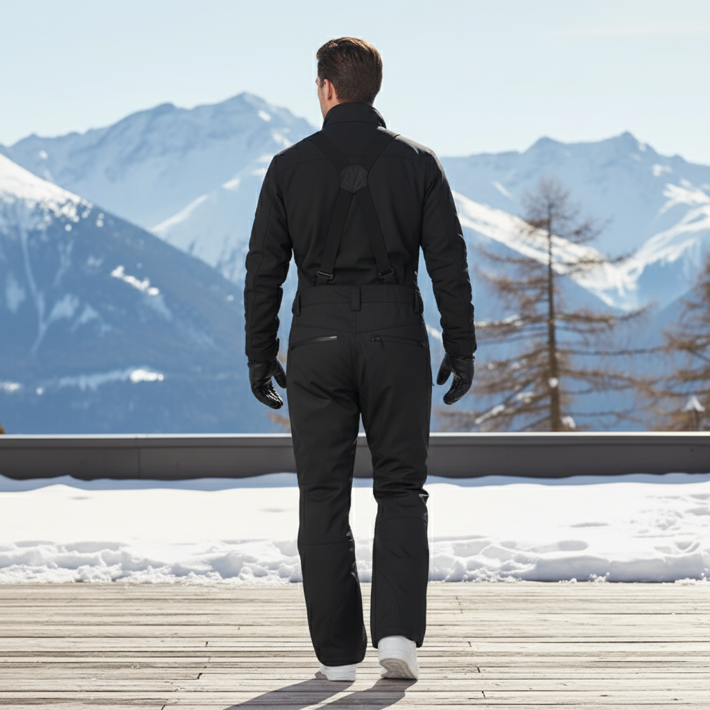 Pantalon De Ski Noir Homme Salopette Imperméable Hiver - Polyester - vue 2