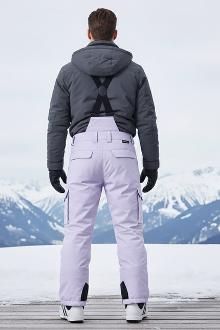 Pantalon De Ski Lilas Imperméable Bretelles Homme - Violet Polyester - vue 2