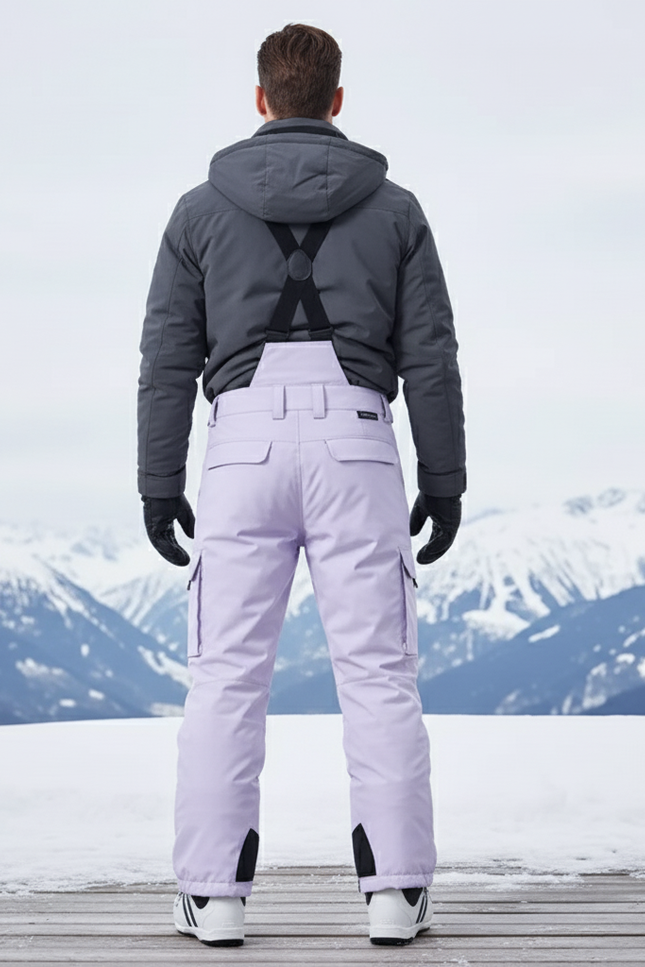 Pantalon De Ski Lilas Imperméable Bretelles Homme - Violet Polyester - vue 2