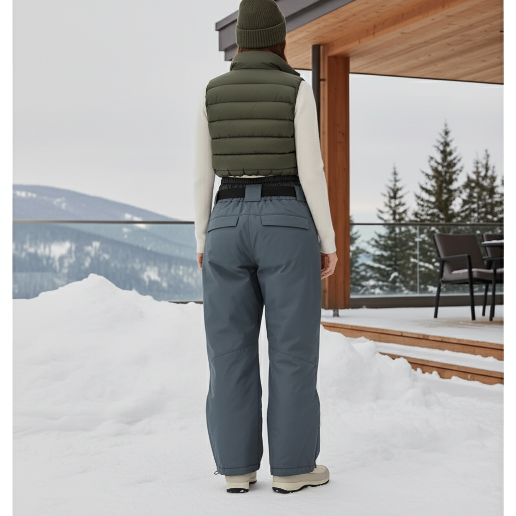 Pantalon De Ski Gris Ample Imperméable Unisexe Hiver - Polyester - vue 2