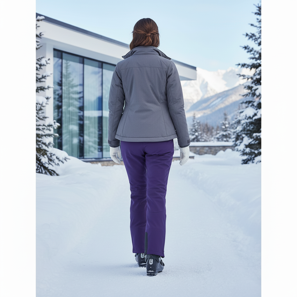 Pantalon De Ski Violet Imperméable Femme Doublé Polaire - Polyester - vue 2