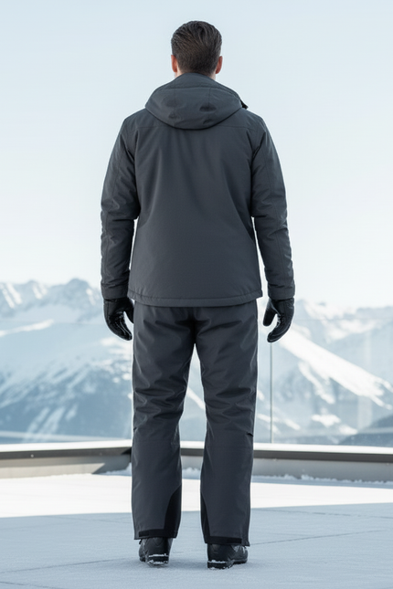 Pantalon De Ski Gris Foncé Imperméable Homme Doublé Coupe Droite - Polyester - vue 2