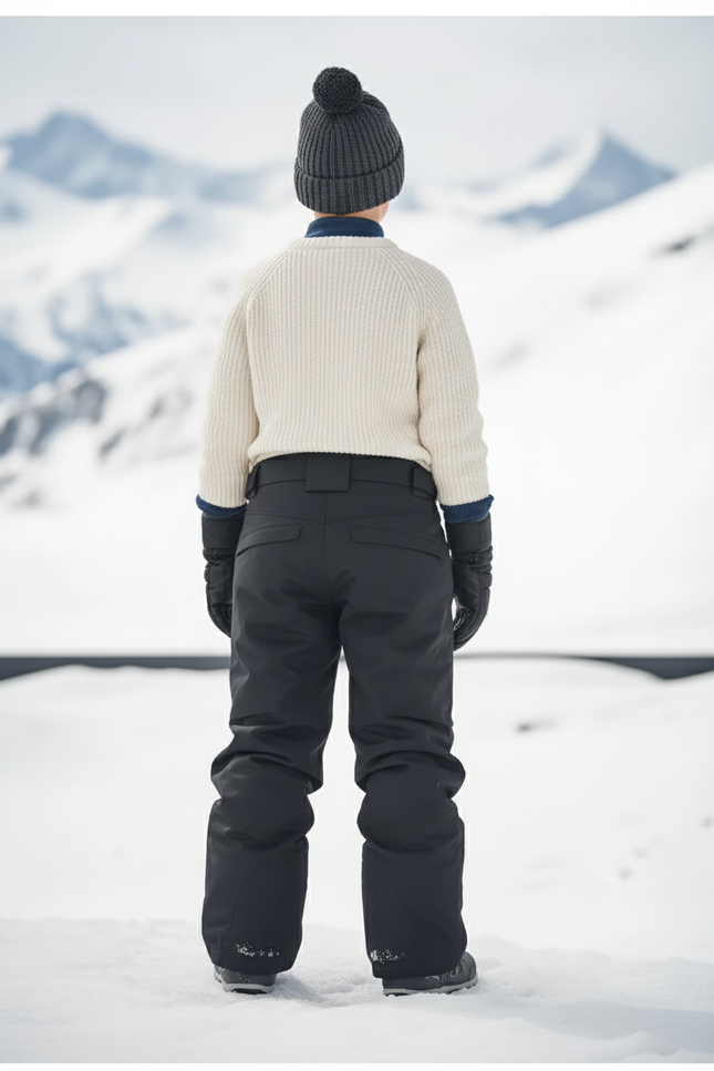 Pantalon De Ski Noir Ample Imperméable Enfant Hiver - Polyester - vue 2