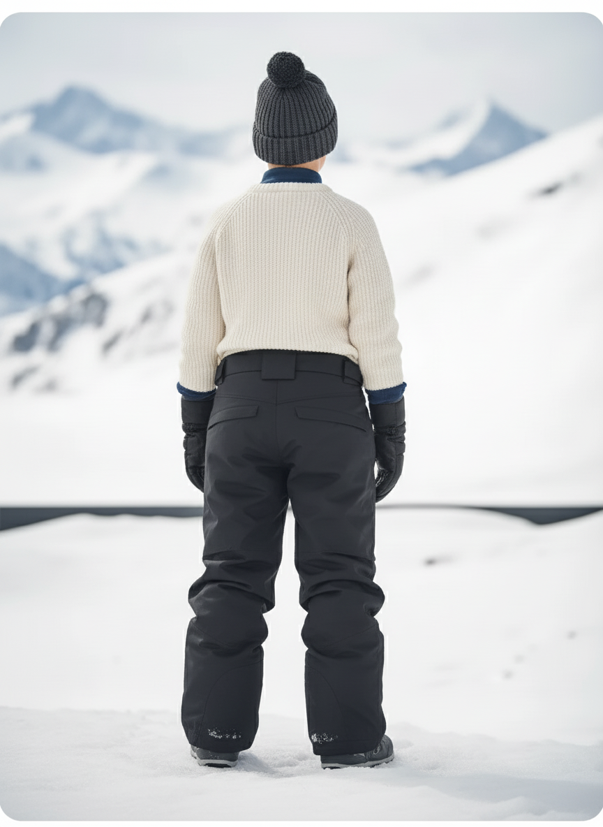 Pantalon De Ski Noir Ample Imperméable Enfant Hiver - Polyester - vue 2