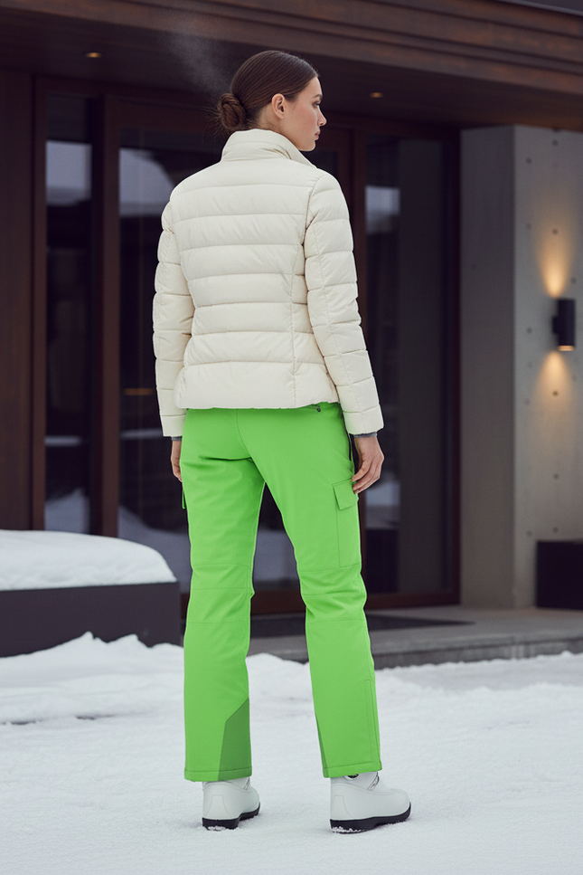 Pantalon De Ski Vert Fluorescent Imperméable Cargo Unisexe Neige - Polyester - vue 2