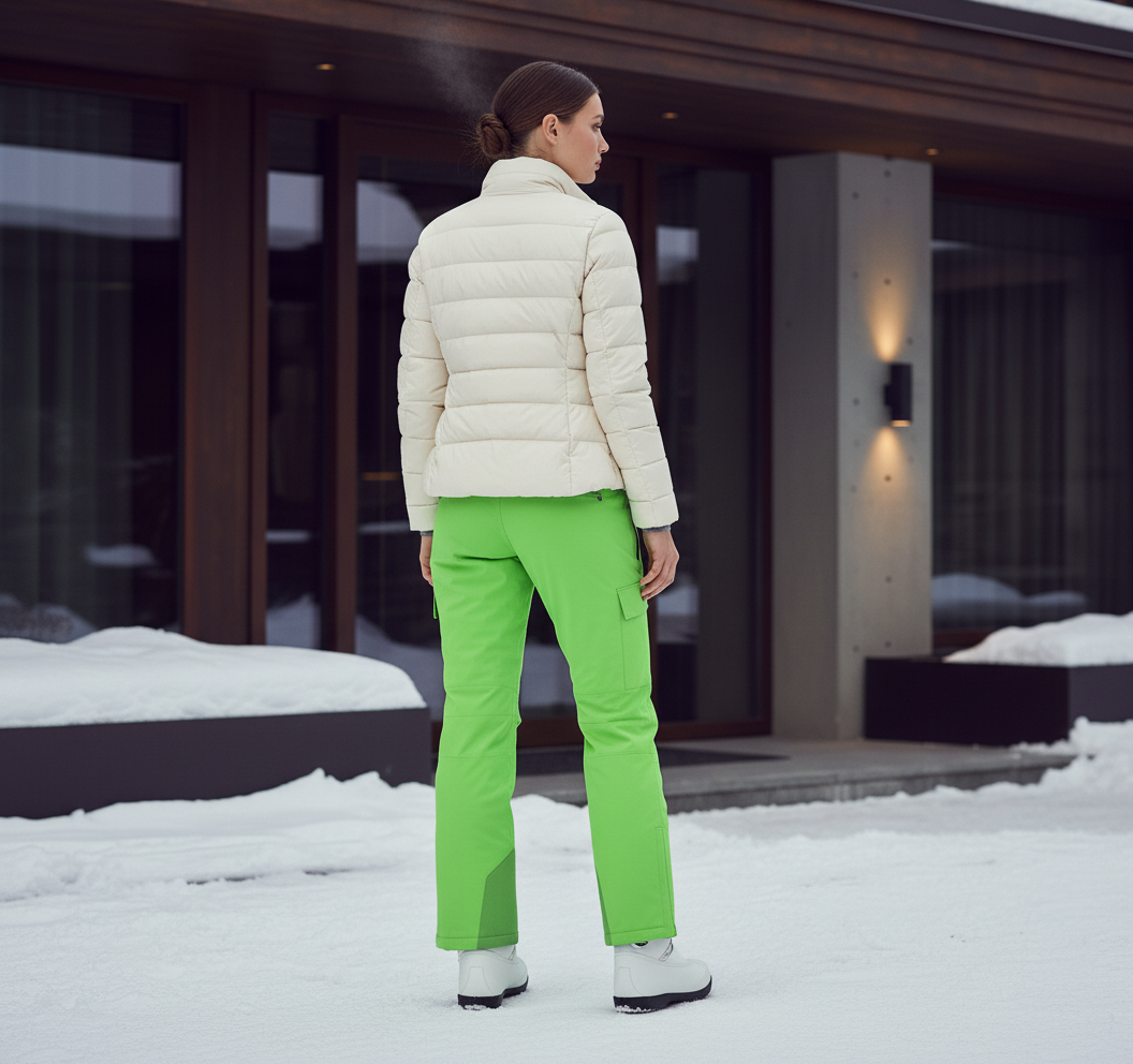 Pantalon De Ski Vert Fluorescent Imperméable Cargo Unisexe Neige - Polyester - vue 2