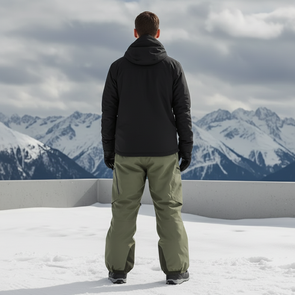 Pantalon De Ski Vert Ample Imperméable Homme Workwear - Kaki Polyester - vue 2