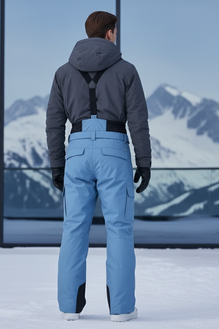 Pantalon De Ski Bleu Imperméable Salopette Homme - Polyester - vue 2