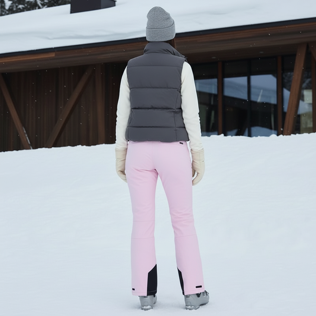 Pantalon De Ski Rose Pâle Imperméable Ajusté Femme - Polyester - vue 2