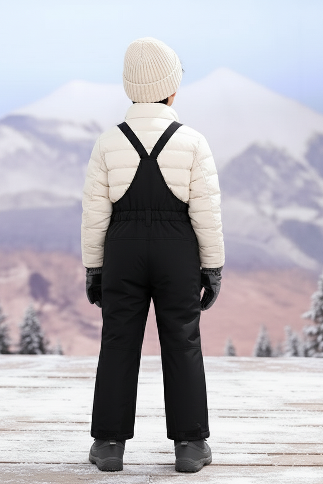 Pantalon De Ski Noir Imperméable Bretelles Hiver Enfant - Polyester - vue 2