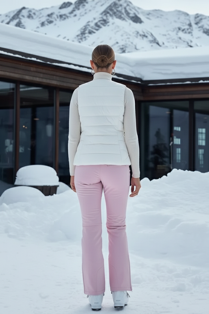 Pantalon De Ski Rose Pâle Coupe Droite Élégant Femme - Polyester - vue 2