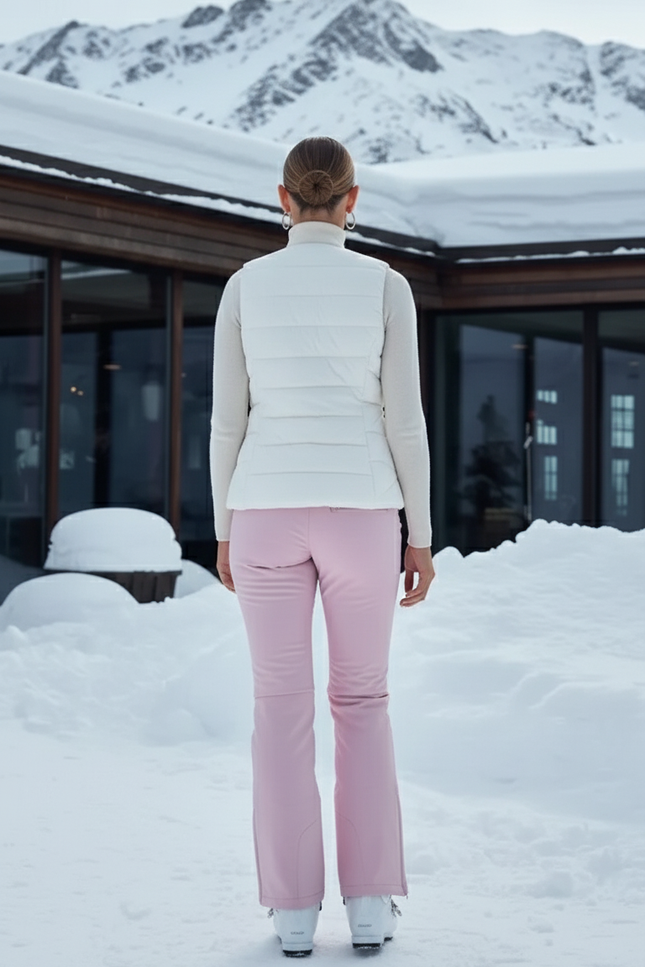 Pantalon De Ski Rose Pâle Coupe Droite Élégant Femme - Polyester - vue 2