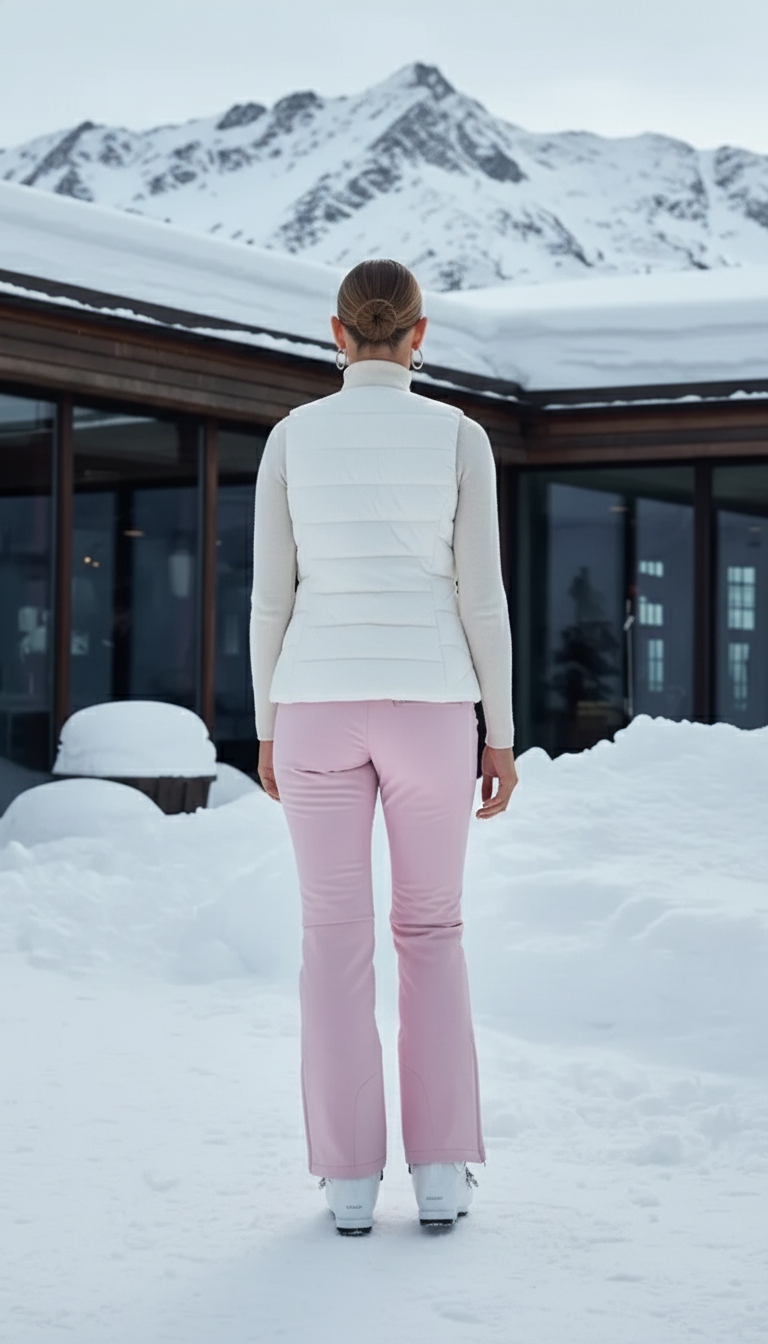 Pantalon De Ski Rose Pâle Coupe Droite Élégant Femme - Polyester - vue 2