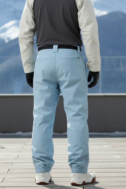 Pantalon De Ski Bleu Ciel Imperméable Chaud Homme Coupe Droite - Polyester - vue 2