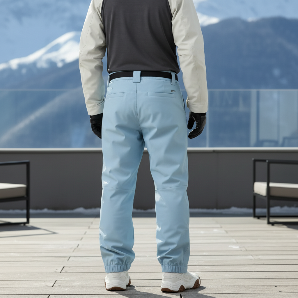 Pantalon De Ski Bleu Ciel Imperméable Chaud Homme Coupe Droite - Polyester - vue 2