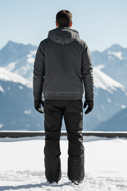 Pantalon De Ski Noir Imperméable Éclaboussures Blanches Homme - Imprimé Polyester - vue 2