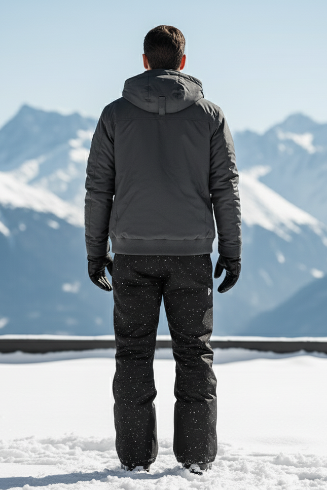 Pantalon De Ski Noir Imperméable Éclaboussures Blanches Homme - Imprimé Polyester - vue 2