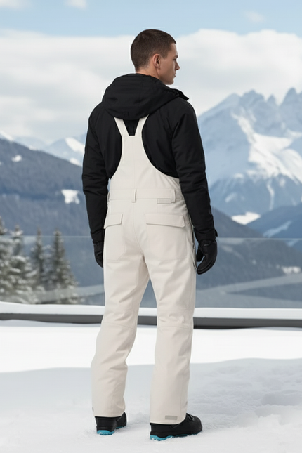 Pantalon De Ski Salopette Beige Imperméable Chaud Homme - Polyester - vue 2
