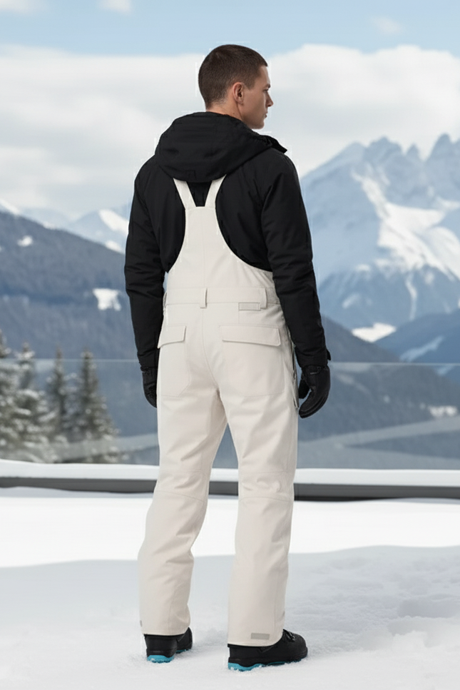 Pantalon De Ski Salopette Beige Imperméable Chaud Homme - Polyester - vue 2