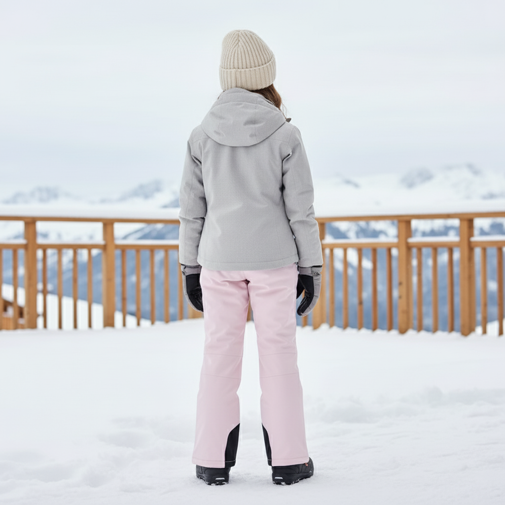 Pantalon De Ski Rose Pâle Imperméable Coupe Droite - Polyester - vue 2