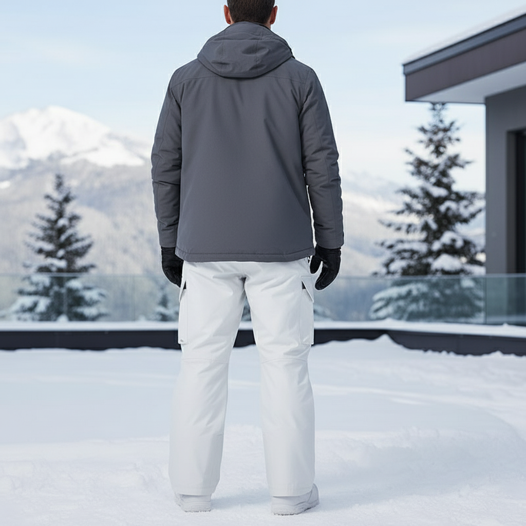 Pantalon De Ski Blanc Imperméable Cargo Homme - Polyester - vue 2