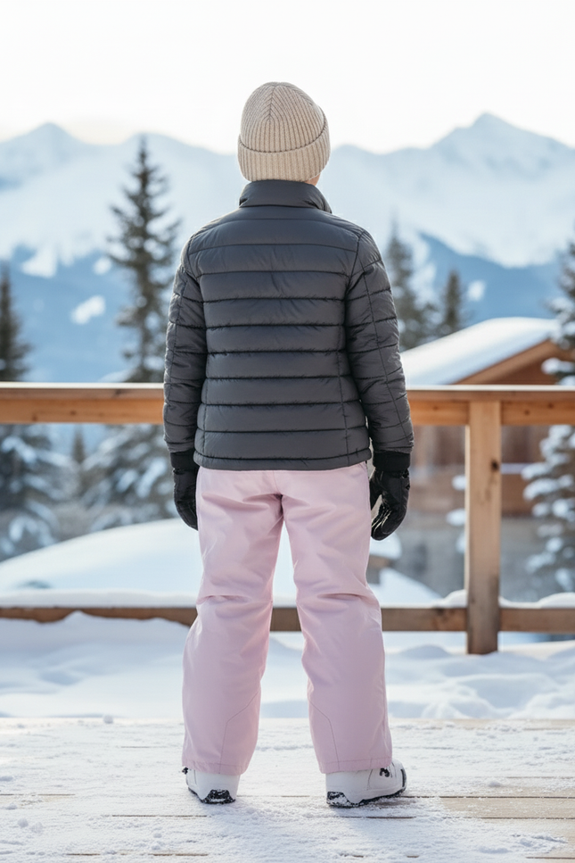 Pantalon De Ski Rose Pâle Imperméable Enfant Coupe Droite - Polyester - vue 2